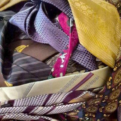 Assortment of Ties: Christian Dior, Kenneth Cole, Calvin Klein, Gimbles, Givenchy, And More