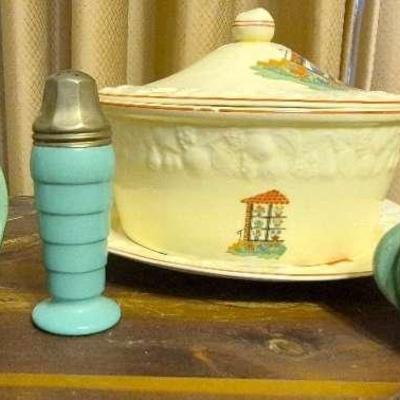 Crooksville China Serving Dish, Sugar And Creamer Set, And More 
