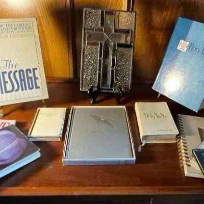 Hanging Glass Cross, Religious Books & Bibles 
