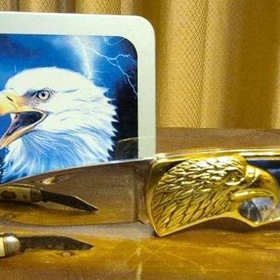 Eagle Knife With Case And Miniture Knife 