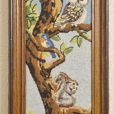 Framed Embroidery Art With Animals 