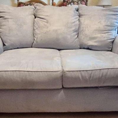 Klaussner 2 Seater Blue Polyester Fiber Couch