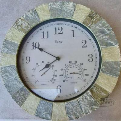 Lily's Home Hanging Wall Clock With Thermometer And Hygrometer