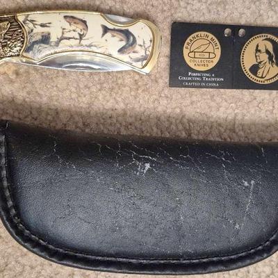 Franklin Mint Collectible Knife With Soft Case 