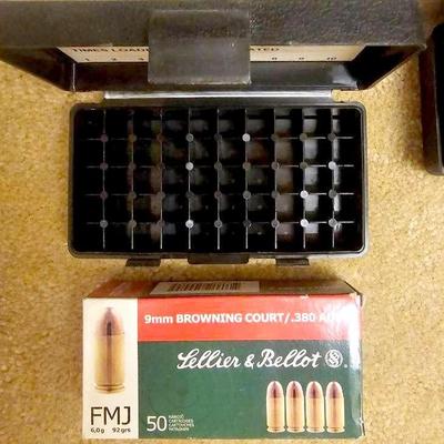 1 Box of 50 9mm Bullets and Case Guard Storage Case
