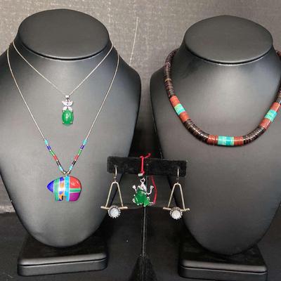 Native American Multi Stone Necklace With 18k Gold Filled Necklace And Pendant