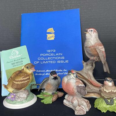 Collection of Five Rare 1970’s Boehm Porcelain Birds 