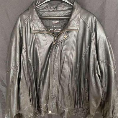 Wilson’s Thinsulate Black Leather Coat Size 3X 