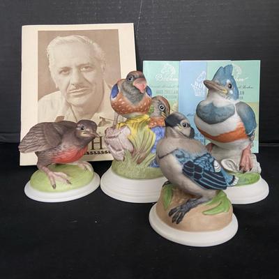 Collection of Four Vintage 1970’s Boehm Porcelain Bird Figurines