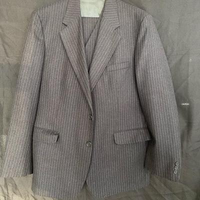 3 Piece Pin Striped Suit By Jeffrey Allen Size 39