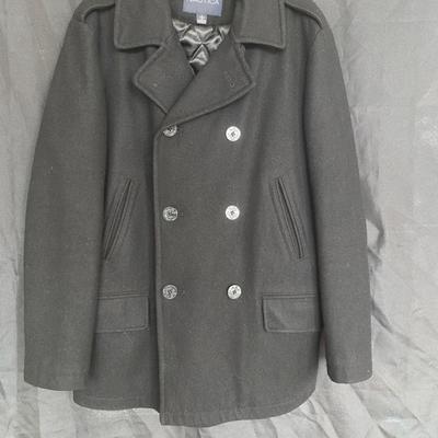 Nautica Wool & Polyester Overcoat- Black Size L