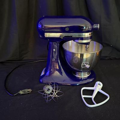 Lot 425: KitchenAid Ultra Power Stand Mixer – Cobalt Blue with Bowl & Attachments