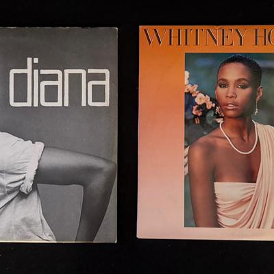Lot 413: Lot of 2 Vintage Vinyl LPs – Diana Ross Diana & Whitney Houston Self-Titled