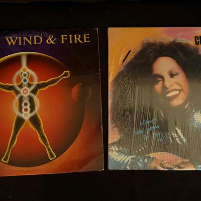 Lot 415: Lot of 2 Vintage Vinyl LPs – Earth, Wind & Fire & Chaka Khan