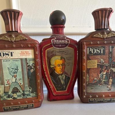 Lot 526: Jim Beam Collectible Bourbon Decanters – Bicentennial & Mozart (Set of 3)