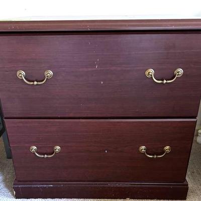Lot 136:  Mahogany Style Two Drawer Filing Cabinet