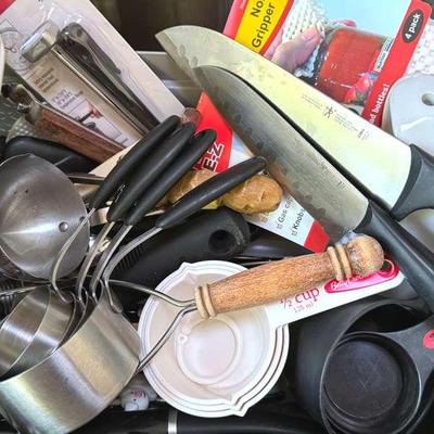 Lot 105: Two J.A. Henckels Knives And All Kinds Of Kitchen Gadgets
