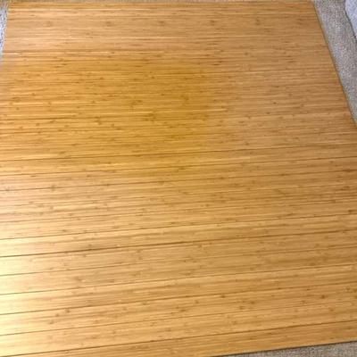 Lot 131:  Vintage Bamboo Floor Mat / Panel – Natural Wood Slat Design
