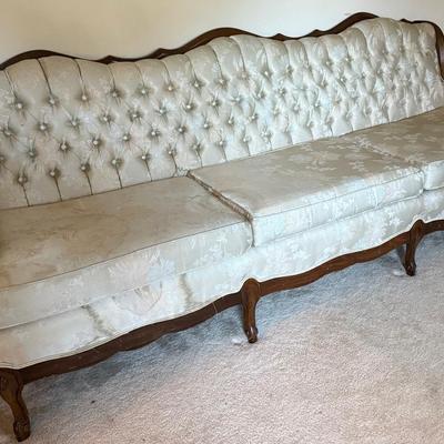 Lot 438: Vintage Kroehler Tufted Sofas – Pair of French Provincial Style Couches