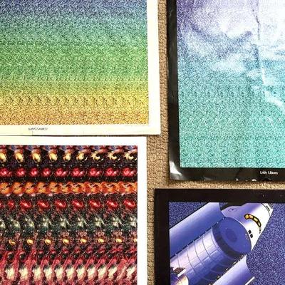 Lot 132: Vintage 1990s Magic Eye 3D Illusion Posters – “Dinosaurs” & “Starships", "Lady Liberty"