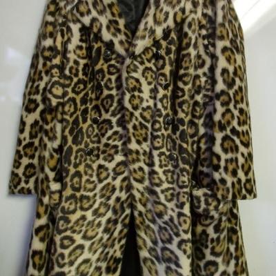 Faux Leopard Styled by Russel Taylor Coat SZ S-M