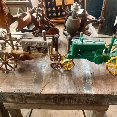Vintage Cast Iron Tractor Toys
