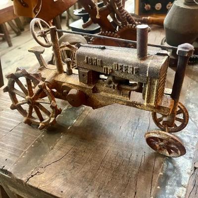 Vintage John Deere Cast Iron Tractor toy