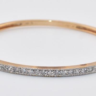 Sterling Silver Gold Vermeil Clamp Bangle Bracelet
