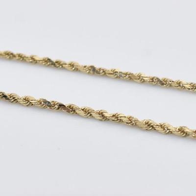 14k Yellow Gold Rope Chain Necklace