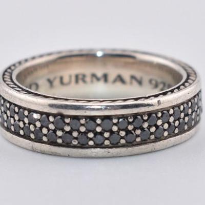 David Yurman - Sterling Silver Pavé Black Diamond Band Ring