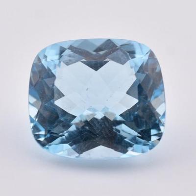 15.1 Carat Natural Cushion Sky Blue Topaz - VVS