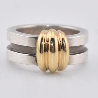 Tiffany & Co. Atlas - Sterling Silver & 18k Yellow Gold Ring