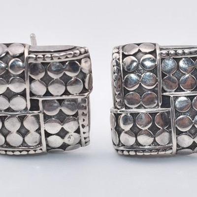 John Hardy - Sterling Silver Woven Dot Earrings