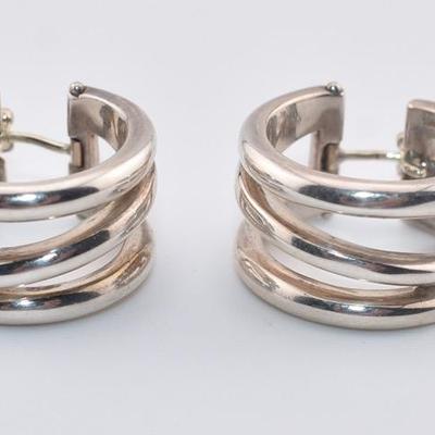 Tiffany & Co. Zigzag - Sterling Silver Closed Hoop Earrings