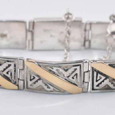 Sterling Silver Panel Link Bracelet