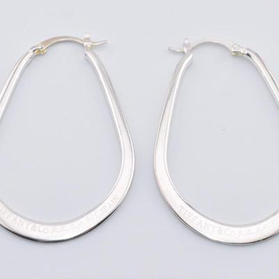 Tiffany & Co. Elsa Peretti - Sterling Silver Closed Elongated Hoop Earrings