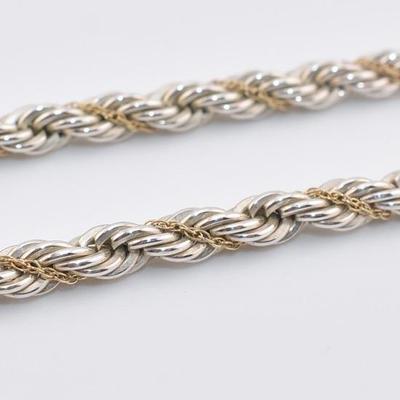 Tiffany & Co. - Sterling Silver & 18k Yellow Gold Rope Chain Necklace