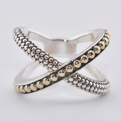 Lagos KSL - Sterling Silver & 18k Yellow Gold Beaded Ring
