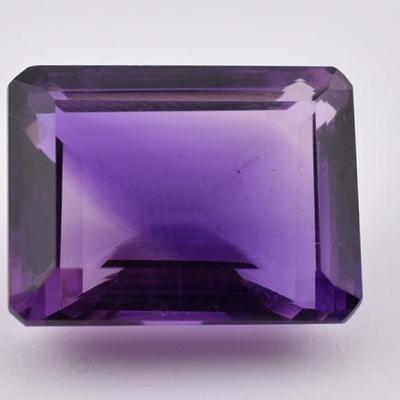 39.5 Carat Natural Unheated Rectangular Amethyst
