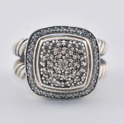 David Yurman Albion - Sterling Silver Pavé Diamond Ring