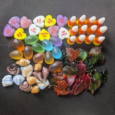 Glass Decor - Candy Corn, Leaves, Candy Hearts, Eggs and Shells