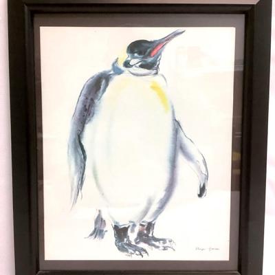 Watercolor Print Emperor Penguin 