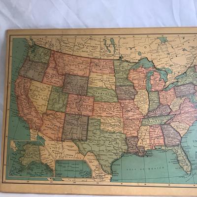 Post 1959 Puzzle Map of USA