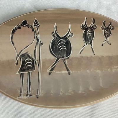 African Themed Carved Bowl 