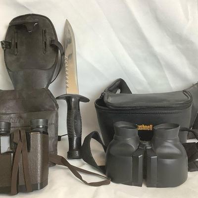 Diving Knife and Binoculars 