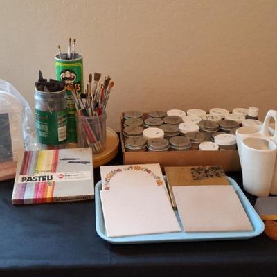 Painting Supplies, Ceramic Projects, Frame, Holder, Tiles, Paints, Brushes