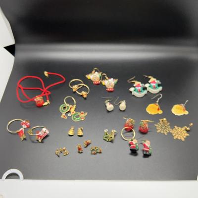 Christmas Earrings For Every Day In December!  Santa Snowflakes And Reindeer Theme