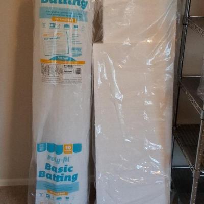 Polyfil Batting, 48" W X 10 Yds Long, Bulk Roll & 48" L X 14-1/2"W X 3/4" Foam Boards 