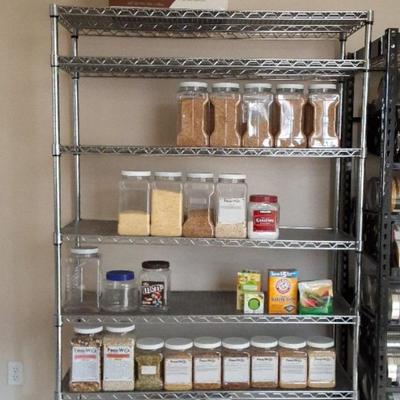 7-Shelf Rolling Metal Rack W/ Emergency Food Storage