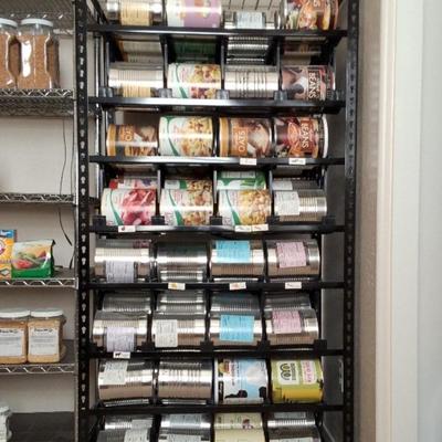 8-Shelf Black Shelf Reliance Brand Large Can Storage Rack With Emergency Food Storage Supplies